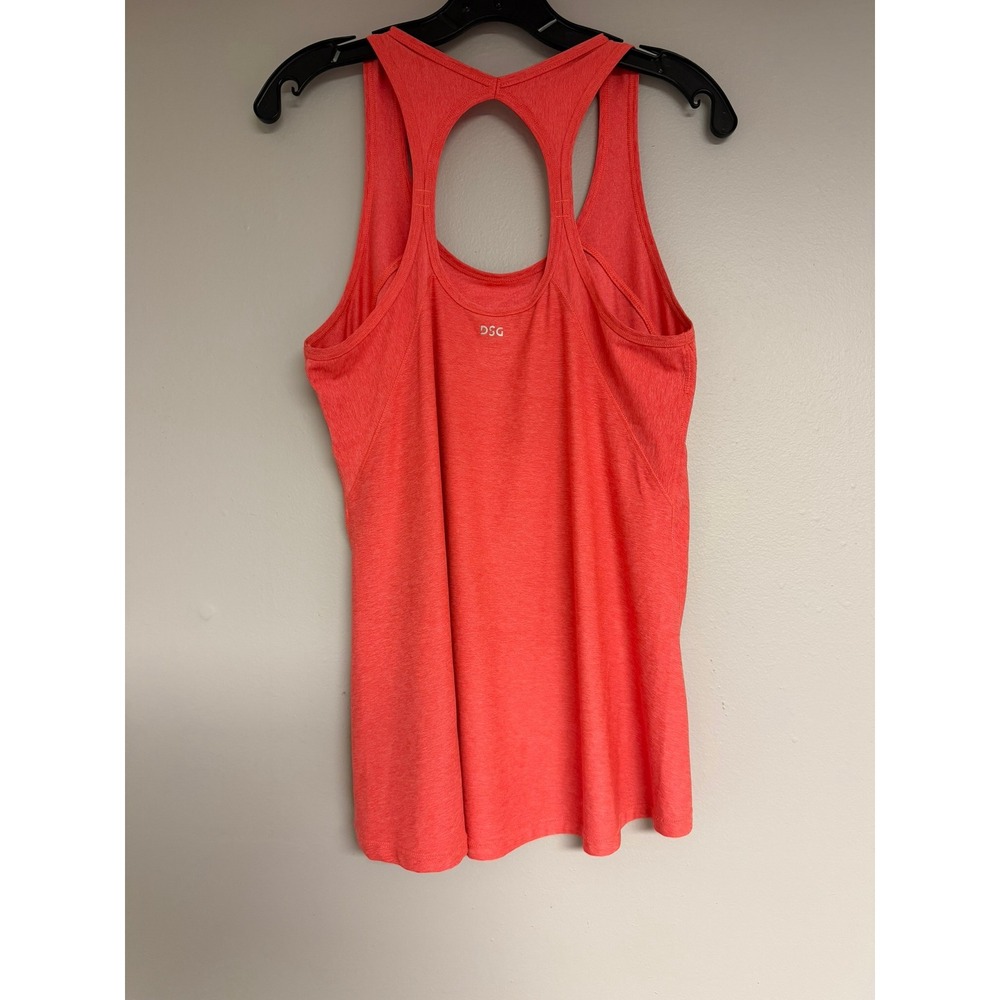 DSG Womens Coral Heathered Keyhole Racerback Athletic Tank Top Size Small - Picture 3 of 4
